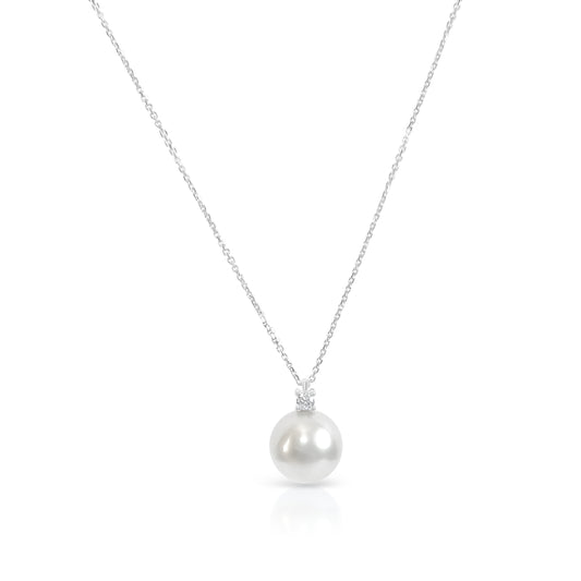 South Sea White Cultured Pearl and Diamond Pendant