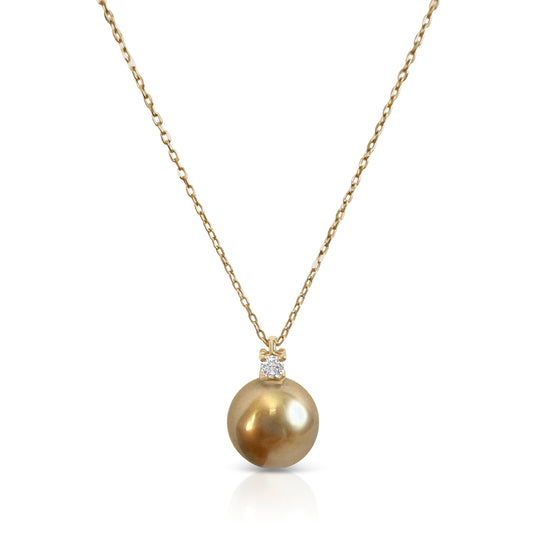 South Sea Gold Pearl and Diamond Pendant